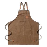 Delantal de carpintería para hombres, mandil de lona gruesa, impermeable, resistente a las manchas con bolsillos, delantal de cocina, delantal de trabajo de pintura - details 12