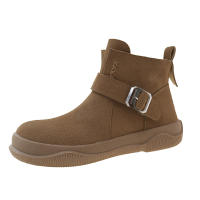 Nuevas botas planas casuales retro con hebilla de cinturón - details 1