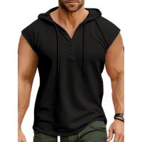 Camiseta sin mangas para hombre, jersey con capucha de Europa y Estados Unidos, informal, deportivo, chaleco fino transpirable, Tops de verano - details 0