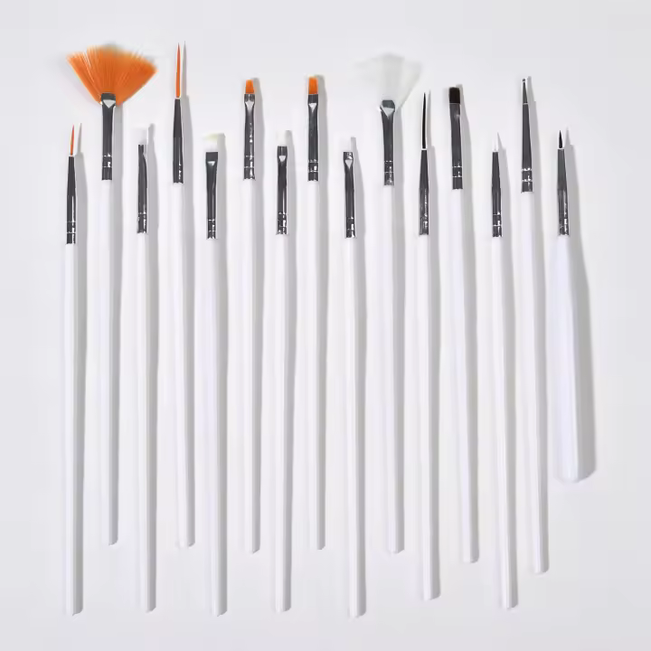 Set de Pinceles de Arte para Uñas KADS 15PCS Manicura Pedicura Diseño Suave con Cerdas de Nylon Adecuado para Pinturas Finas y Dibujos Líneas - 1