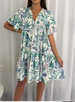 Vestido de Playa Bohemio con Estampado de Leopardo Vestido Corto de Manga Corta con Cuello en V para Mujeres Moda de Verano 2025 - details 5