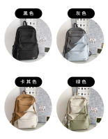 Mochila de los hombres y las mujeres casual simple y versátil pareja mochila colores contrastantes de gran capacidad junior escuela secundaria estudiante mochila - details 3