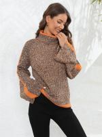 Suéteres de punto para mujer, Jersey corto de cuello alto oscuro, básico, informal, juvenil, prendas de punto cálidas, novedad de otoño - details 4
