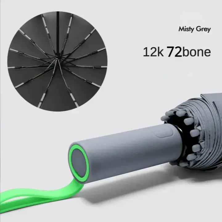 Paraguas Plegable Automático a Prueba de Viento 72 Reforzados Fibra de Vidrio - 1