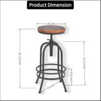 Bar industriales, estilo retro de 26 a 32.3 pulgadas, silla de cocina extra alta, altura ajustable, totalmente - details 1