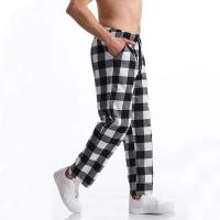 Pantalón à carreaux pour hommes, décontracté, avec cordon de serrage, droit, Harajuku, Hip-hop, pour l'extérieur, quotidien, nouvelle collection été - details 9