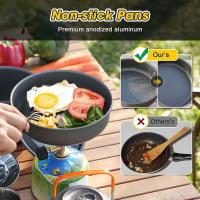 Juego de Cocina al Aire Libre de Aluminio Pañuelo de Malla, Utensilios de Cocina Plegables con Tetera y Sartenes - details 2