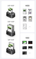UGREEN-estación de acoplamiento para disco duro, adaptador SATA a USB 3,0 para 2,5, 3,5, SSD - details 5