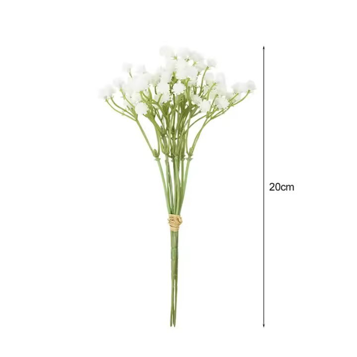 Flores de Almohadilla Blancas Gypsophila Artificial para Bodques DIY Decoración de Mesa de Boda y Hogar - 1
