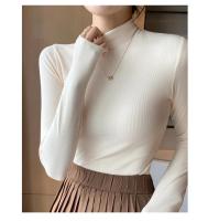 Elegante Suéter de Medio Cuello de Punto para Mujer 2025 Moda Coreana Tops de Punto con Mangas Largas - details 11