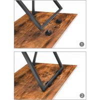 Mesa Auxiliar Plegable de 2, Mesa Lateral para Sofá, Escritorio Pequeño para Portátil, Mesa de TV Plegable pequeña, Estructura de Almacenamiento Fácil, Marrón Rústico y Negro EBF25BZ01 - details 7