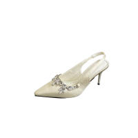 Cadena de diamantes de imitación tacones altos nuevo temperamento puntiagudo bolsa de banquete francés sandalias de cabeza zapatos individuales vacíos - details 43