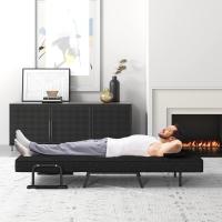Sofá Cama Convertible Silla de Dormir Individual Tri-Fold con Respaldo Ajustable de 6 Posiciones, Cojín Desmontable y Asiento Tapizado Estructura Metálica Plegable (Azul) - details 29