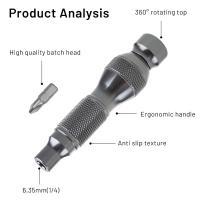 Soporte de brocas de aleación de aluminio de 6,35mm, Mini destornillador magnético ergonómico, barra de sujeción, vástago hexagonal resistente y duradero de 6,35mm - details 8