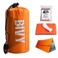 Kit de Tienda de Supervivencia Bivy para 2 Personas Refugio de Emergencia, Tienda de Campaña de Tubo Mylar, Bolsa de Dormir Impermeable para Exteriores, Manta Térmica SOS Reutilizable - details 0
