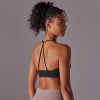 Hamidou Top deportivo para mujer, chaleco Yuga colgante con cuello, decoración triangular, Top deportivo con espalda bonita, Top corto a prueba de golpes para reunión - details 28