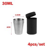 4 Unids/set botellas de agua de acero inoxidable para exteriores, maletas de transporte, senderismo, camping, picnic, barbacoa, tazas de café y cerveza, - details 1