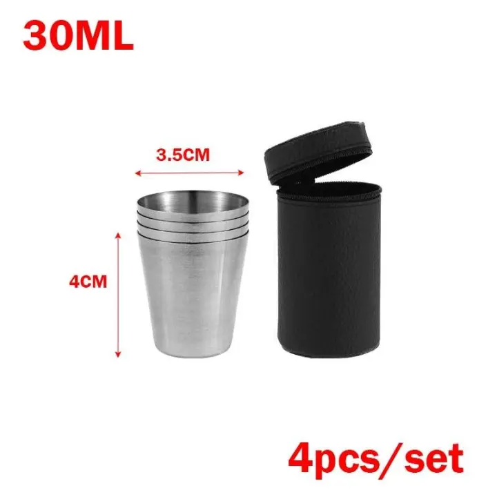 4 Unids/set botellas de agua de acero inoxidable para exteriores, maletas de transporte, senderismo, camping, picnic, barbacoa, tazas de café y cerveza, - 1
