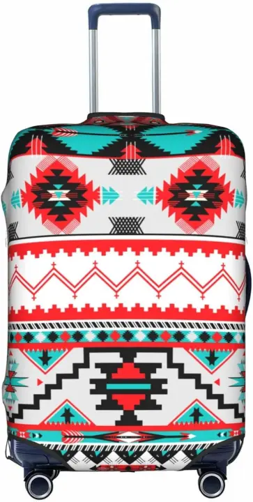 Protector de Equipaje Tribal Azteca Cubierta de Maleta de Viaje Geométrica Indiana Western Southwest Ajuste para Equipaje de 18-32 Pulgadas - 1