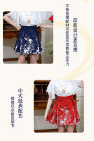 Falda con cara de caballo para niña, edición de otoño 2025, conjunto de primavera, ropa para niños Hanfu de estilo chino antiguo - details 2