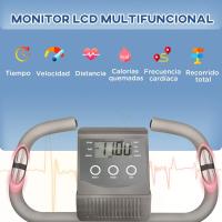 Bicicleta estática plegable regulable en altura, resistencia magnética ajustable, bicicleta de ejercicio con pantalla LCD y asiento con respaldo, sensor de pulso, 105x48x118 cm - details 10