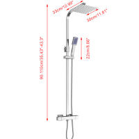 Cncest Sistema de Ducha de Alta Calidad Mezclador Térmico con Doble Cabeza Grifo de Acero Inoxidable - details 1