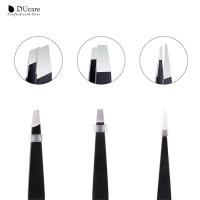 DUcare-Pinzas profesionales para cejas, extensión de pestañas de acero inoxidable, clásicas, inclinadas, 3 pinzas de depilación - details 7