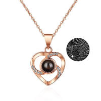 Collar Personalizado de Cobre con Colgante de Proyección 100 Lenguas Caja de Joyería en Forma de Manzana con Rosa Conservada Perfecto para el Día de la Madre - details 21
