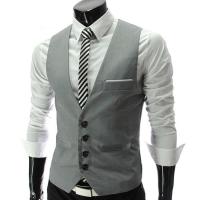 Chaleco de hombre, traje de un solo pecho, chaleco ajustado para hombre, chaleco informal sin mangas para hombre, chaleco Formal de negocios, talla asiática - details 6