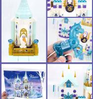 Serie de hielo y nieve sirena compatible con bloques de construcción, Castillo de montaje de princesas, juguetes de rompecabezas - details 19