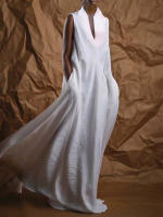 Elegante Vestido de Lino con Cuello en V Profundo Vestido Largo Casual con Estilo Callejero para Mujeres - details 1