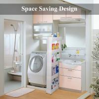 home-man funda para estantería organizador con 3 grandes cestas de almacenamiento, Brecha de almacenamiento delgado deslice hacia fuera Pantry Rack de almacenamiento para espacios estrechos, 3 pisos - details 5