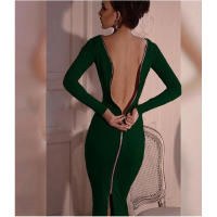Nuevo vestido largo ajustado de talla grande para mujer - details 3