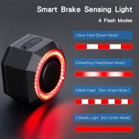 Luz de Alarma para Motocicleta Anchtek con Sensor de Frenos Automáticos Carga USB Control Remoto Inteligente para Bicicleta Antirrobo - details 1