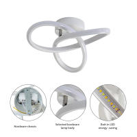 2PCS LED Lámpara de Techo Moderna 22W GOECO, Aluminio Blanco, 6500K Luz Blanca Fría, Iluminación Interior Nórdica para Sala de estar, Dormitorio, Comedor, 25*25*10 CM - details 1