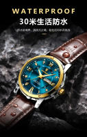 Reloj de hombre con correa suiza nueva, reloj luminoso con calendario doble - details 6
