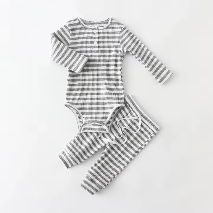 Conjunto de ropa para Bebe, mono y Pantones para recién nacido, 2 piezas, Primavera - 1