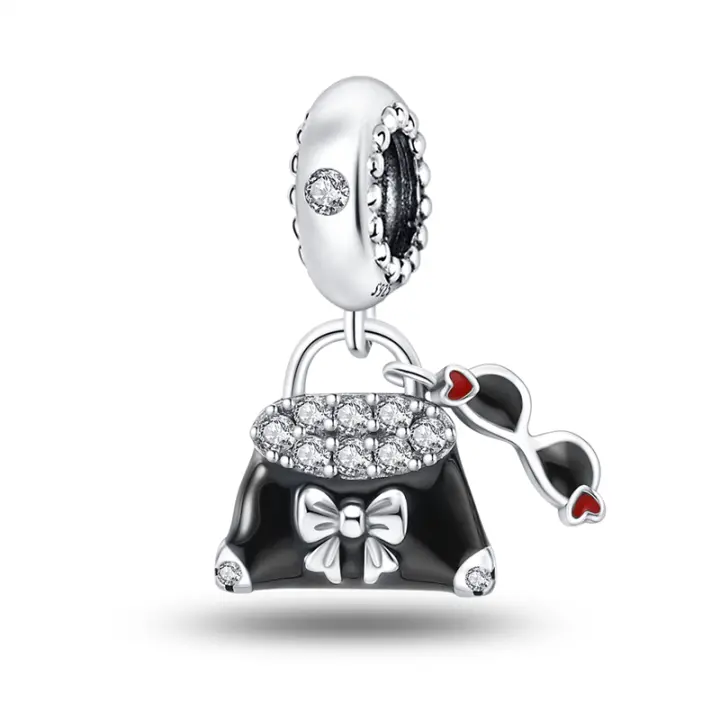 Bolso creativo de Plata de Ley 925, cuentas colgantes para gafas de sol compatibles con pulsera Original Pandora, abalorios, regalo de joyería para mujer - 1