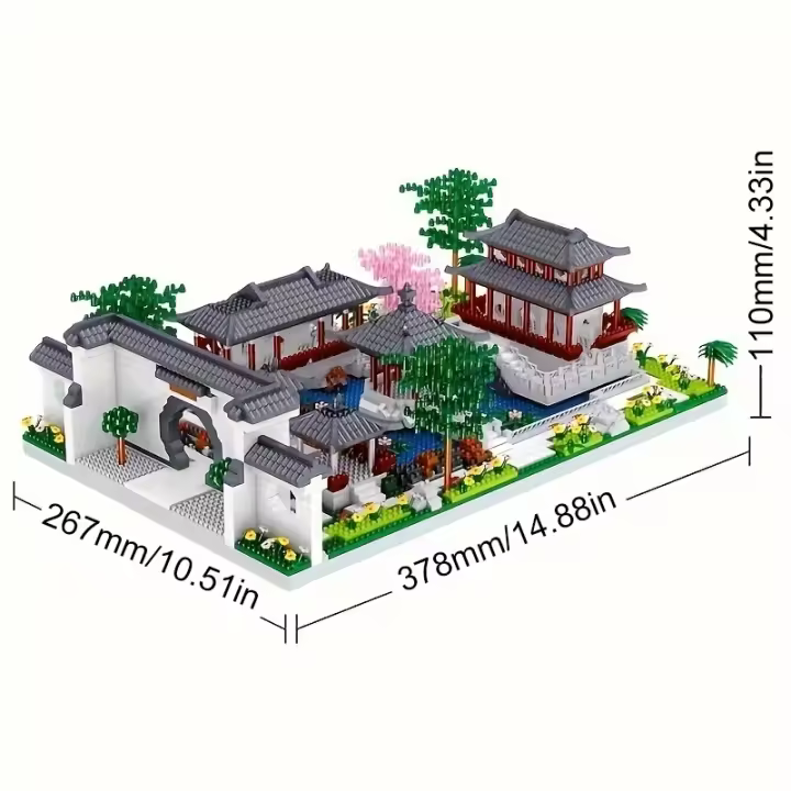 China-Chic micro particle building blocks are difficult to assemble Suzhou garden architecture series assembled toys - 1