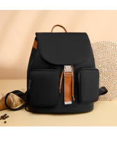 Mochila escolar de moda para mujer, mochila informal de viaje de gran capacidad, mochila simple para niña, color negro - details 11