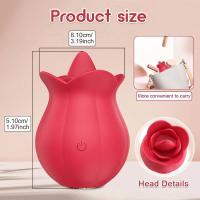 Consolador para lamer rosas, juguete sexual vibrador para mujeres, estimulador del clítoris y pezón, huevo vibrador, lengua, lamer, succionador de clítoris, juguetes para adultos 18 - details 0