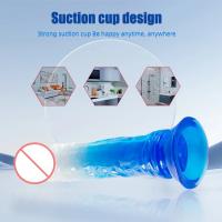Muggle de Cristal Jelly Grande Silicona Penis para Mujeres Estimulador de Punto G-spot - details 3