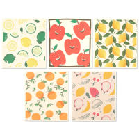 Paños de cocina de microfibra reutilizables, paños suecos con estampado de frutas, absorbentes, para limpieza del hogar, 5 piezas - details 8