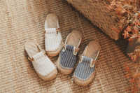 Zapatillas casuales de lino a rayas, primavera y verano nuevos zapatos de mujer transpirables baotou. - details 3