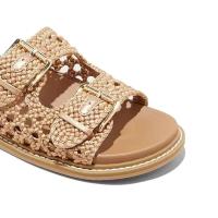 Sandalias deslizantes nuevas zapatillas de fondo plano con cabeza redonda y suela suave, chanclas de suela gruesa de goma para mujer - details 3