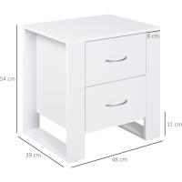 2 Cajones Patas y Base Elevada para Dormitorio Mesa Lateral para Sala de Estar Estilo Moderno 48x39x54 cm Roble - details 11