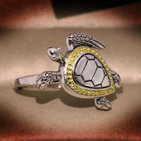 Anillo de plata de ley S925 con forma de tortuga, oro de 14 quilates, diseño de nicho para mujer, joyería de regalo - details 3