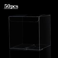 Cajas de plástico transparente para regalos, embalaje de Pvc para dulces, recuerdo de boda, 50 piezas - details 1