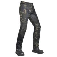 Jeans de motocicleta para hombres y mujeres, camuflaje azul malla de verano transpirable locomotora slim-fit anti-caída pantalones de ciclismo. - details 2