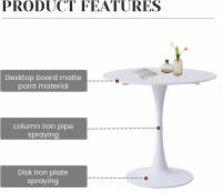 Mesa redonda blanca de 110CM para cocina, comedor, sala de estar, muebles de estilo nórdico moderno, mesa pequeña para balcón - details 0